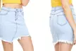 YDX Smart Jeans Juniors Midi denim skirt Vintage Blue Torn High Waisted - Second Medium