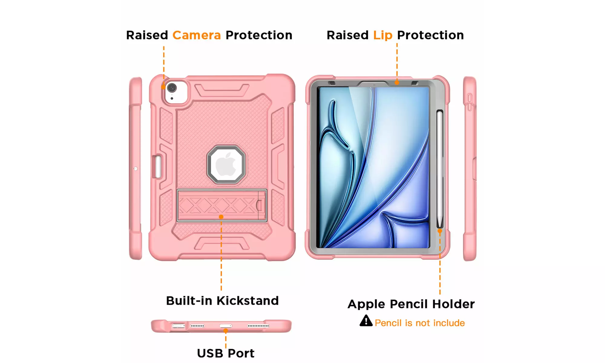 For Apple iPad Air 11-inch 2024 Case Rugged Heavy Duty Shockproof 3-in-1 Cover