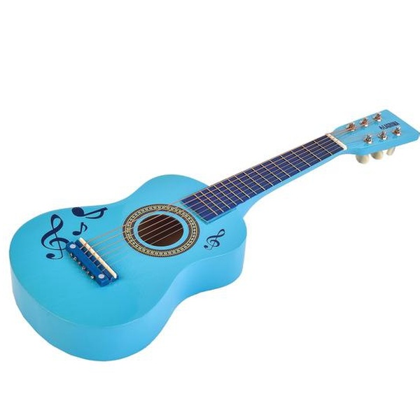 blue toy guitar