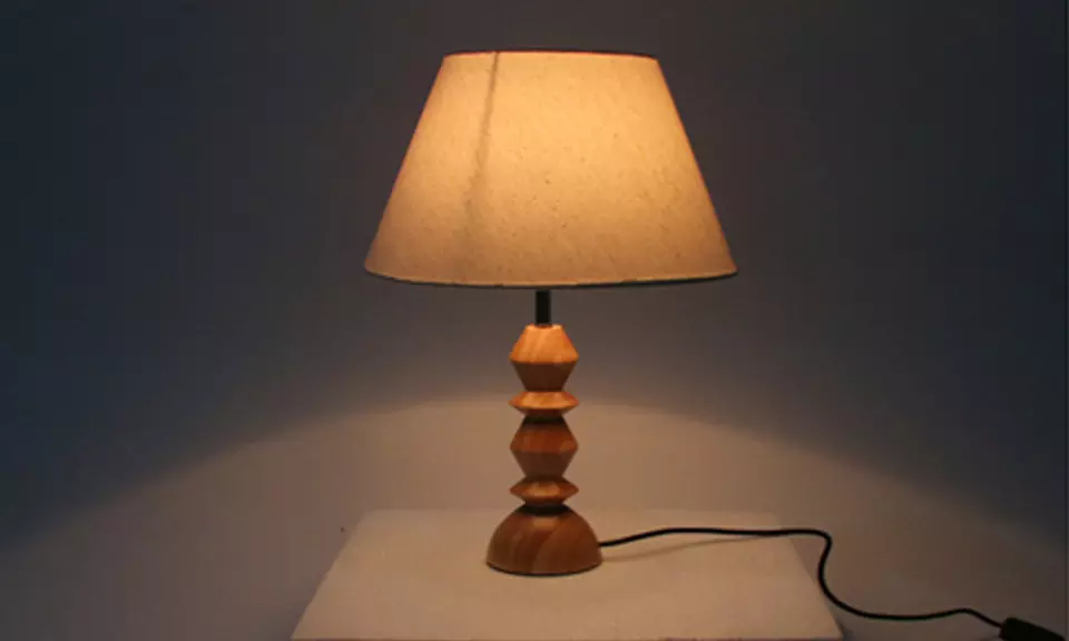 Euro Style Home Décor Rubber Wood Table Lamp - Second Medium