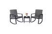 3 PCS Outdoor Patio Rocking Furniture Chairs Set with Glass Coffee Table  - Second Medium