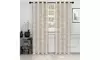 Beige Quatrefoil Embroidered Sheer Curtain Set (52x63, 52x84, 52x96)