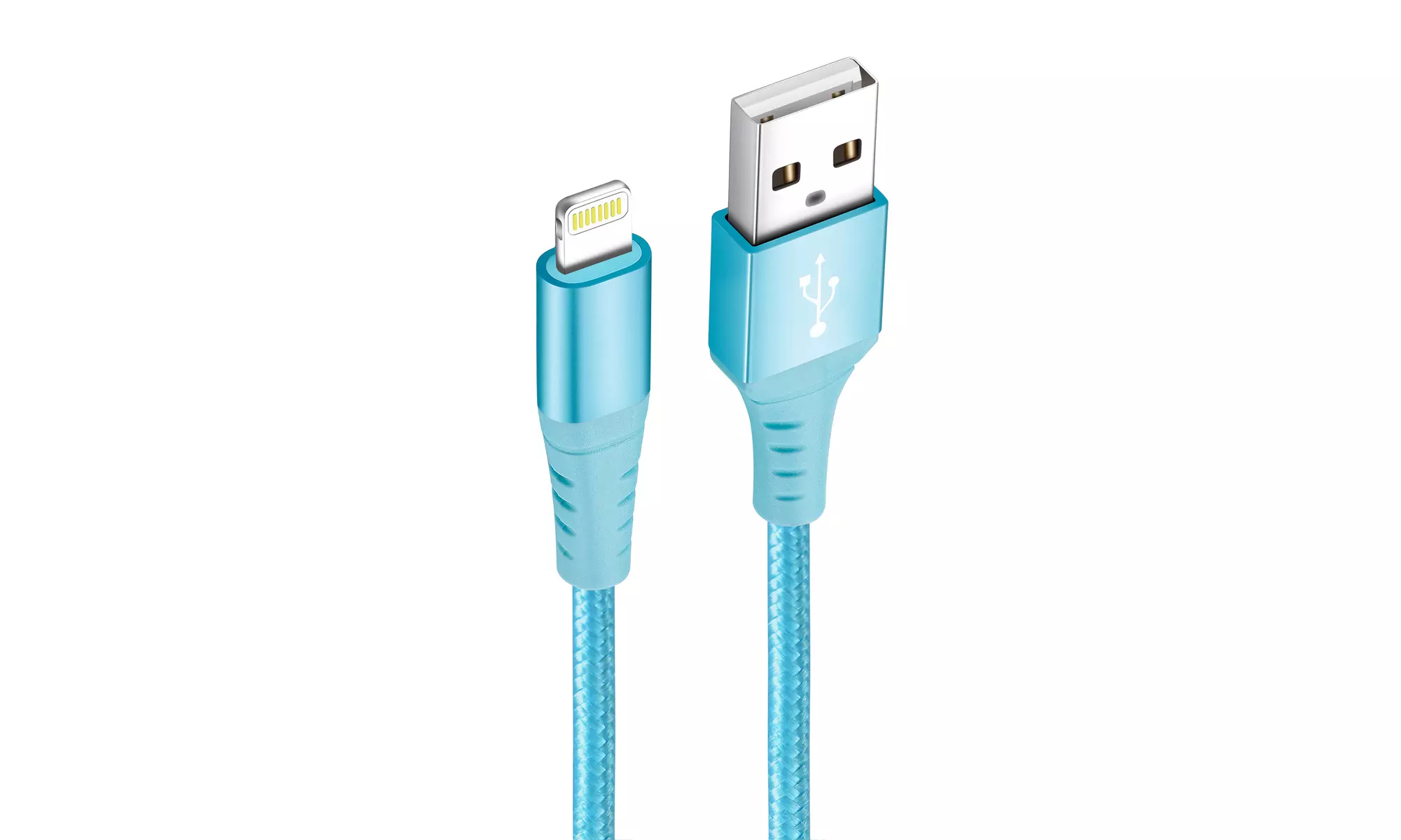 Apple MFi Certified Lightning to Braided Nylon USB Cable - Baby Blue
