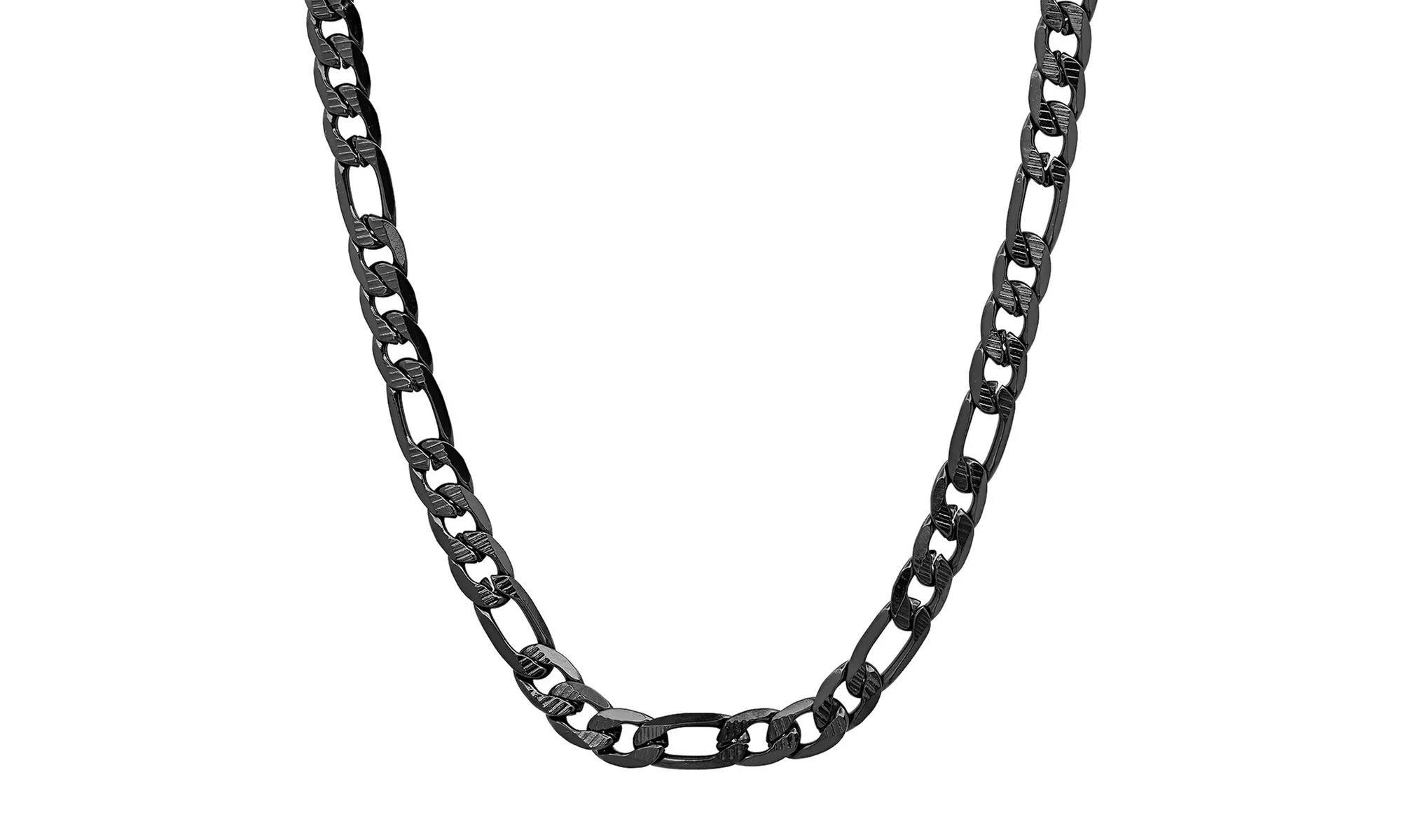 Men's Choice of Stainless Steel Figaro Necklace or Figaro Chain And Bracelet Set