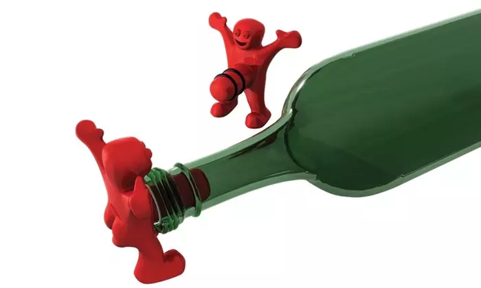 Happy Man Bottle Opener, Stopper, and Corkscrew (3-Piece) - Second Medium