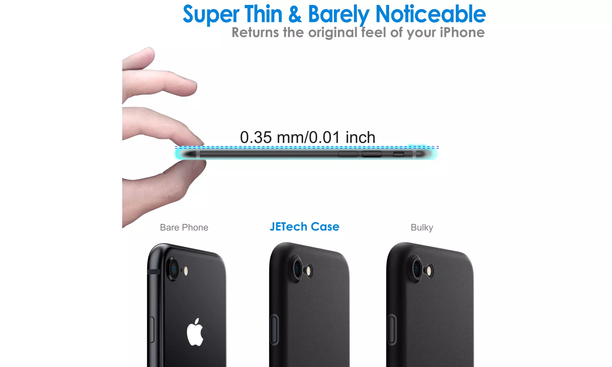 Ultra Slim Matte Hard Case for iPhone 8/7/SE 3/2, Camera Lens Cover Protection