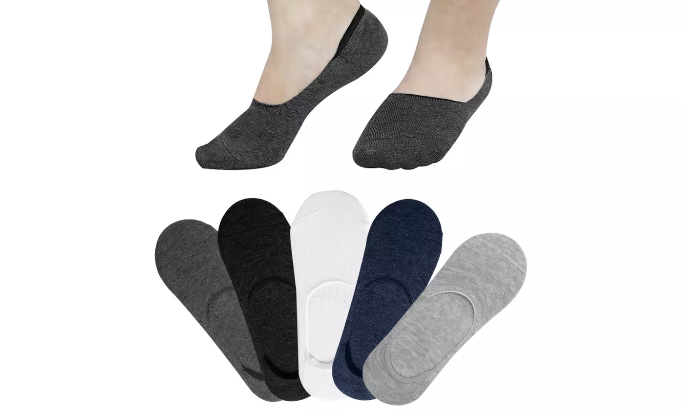 iMounTEK Mens Breathable Thin Low Cut Non-Slip Invisible No Show Socks (5-Pairs)