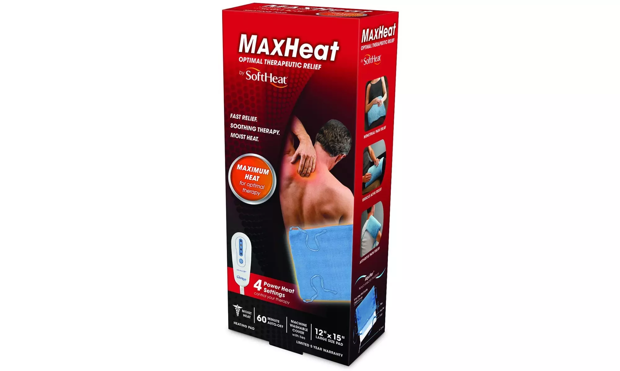 MaxHeat HP750 by SoftHeat Heating Pad, Moist or Dry Deluxe (Blue) - Refurbished  - Second Medium