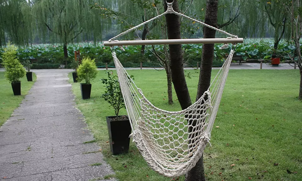 Hanging Cotton Rope Net Hammock Chair - Primary Image