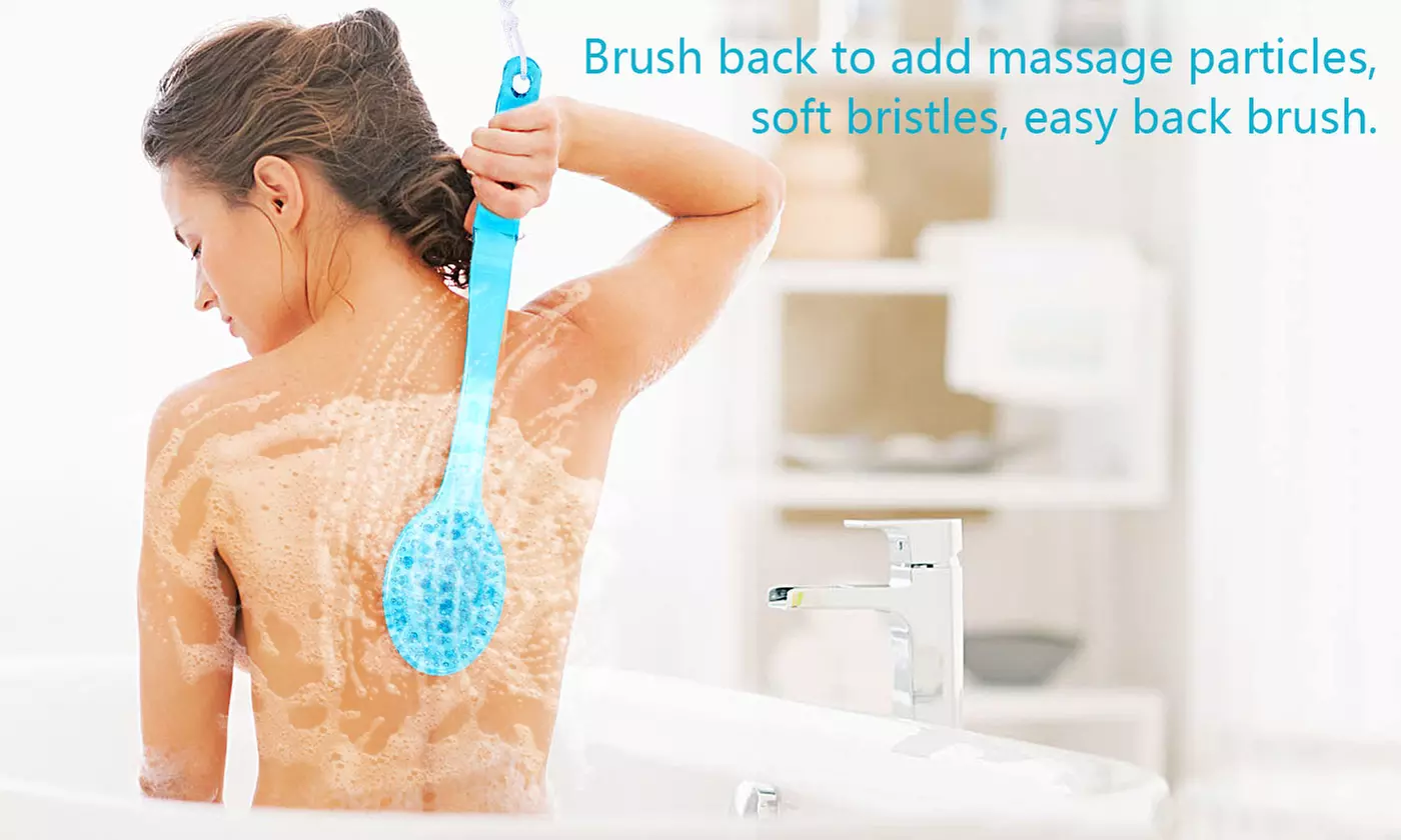 2-Pack Long Handle Medium Stiff Bristles Back Brush Scrubber for Bath 
