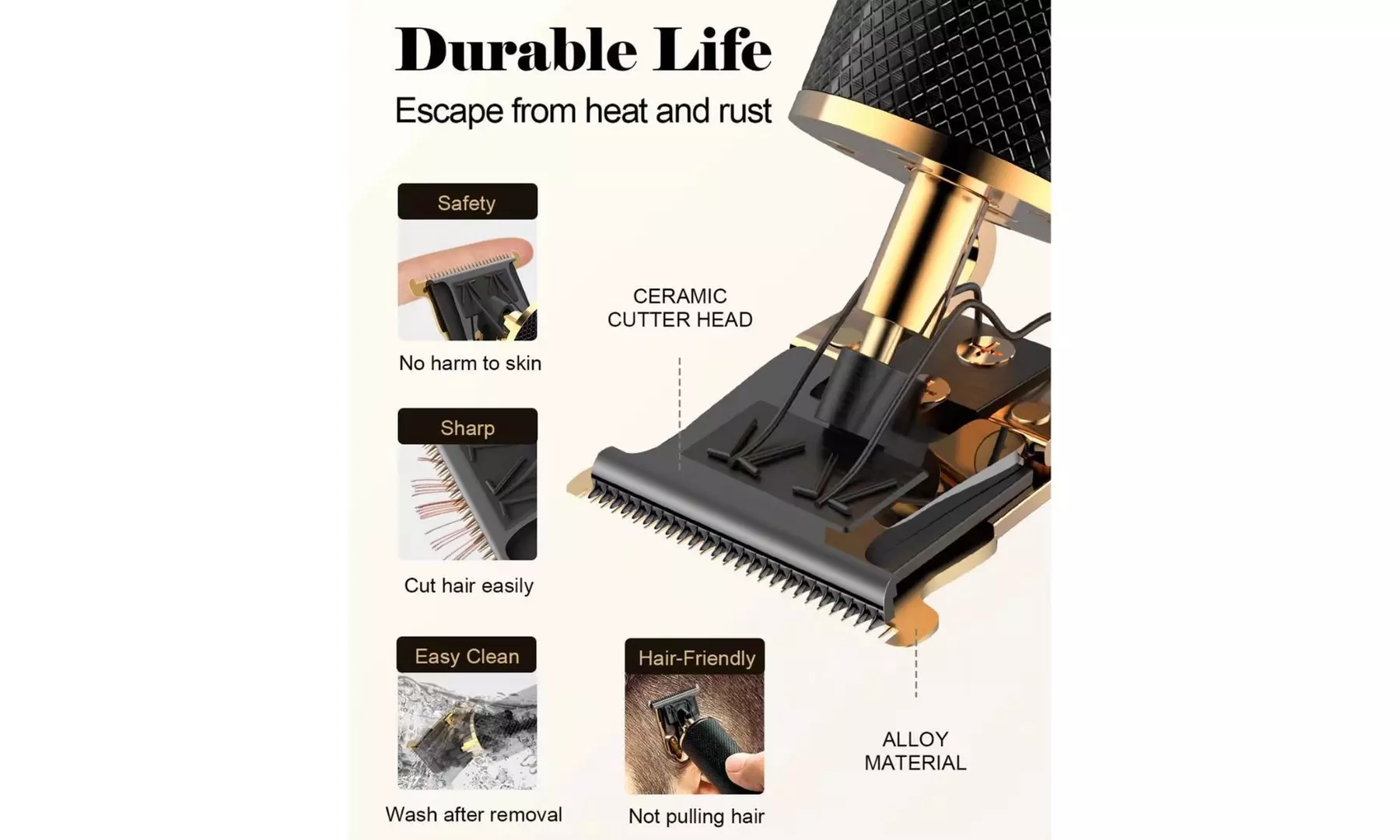 Hair Trimmer for Men Professional Electric Hair Clipper T-Blade Beard Trimmer