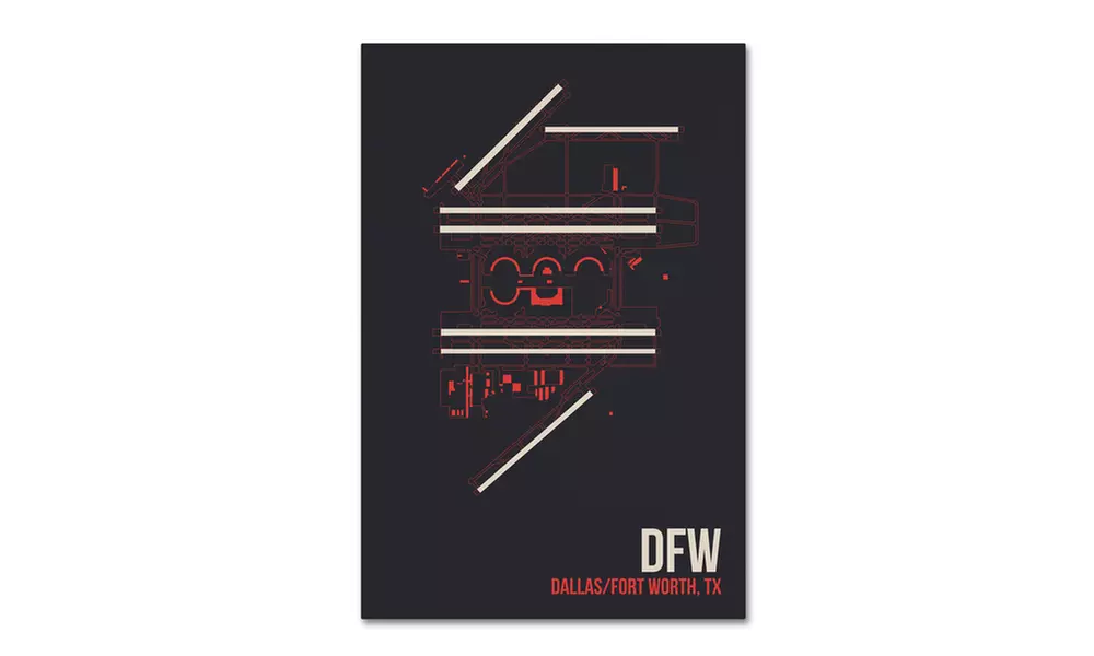08 Left 'DFW Airport Layout' Canvas Art - Primary Image