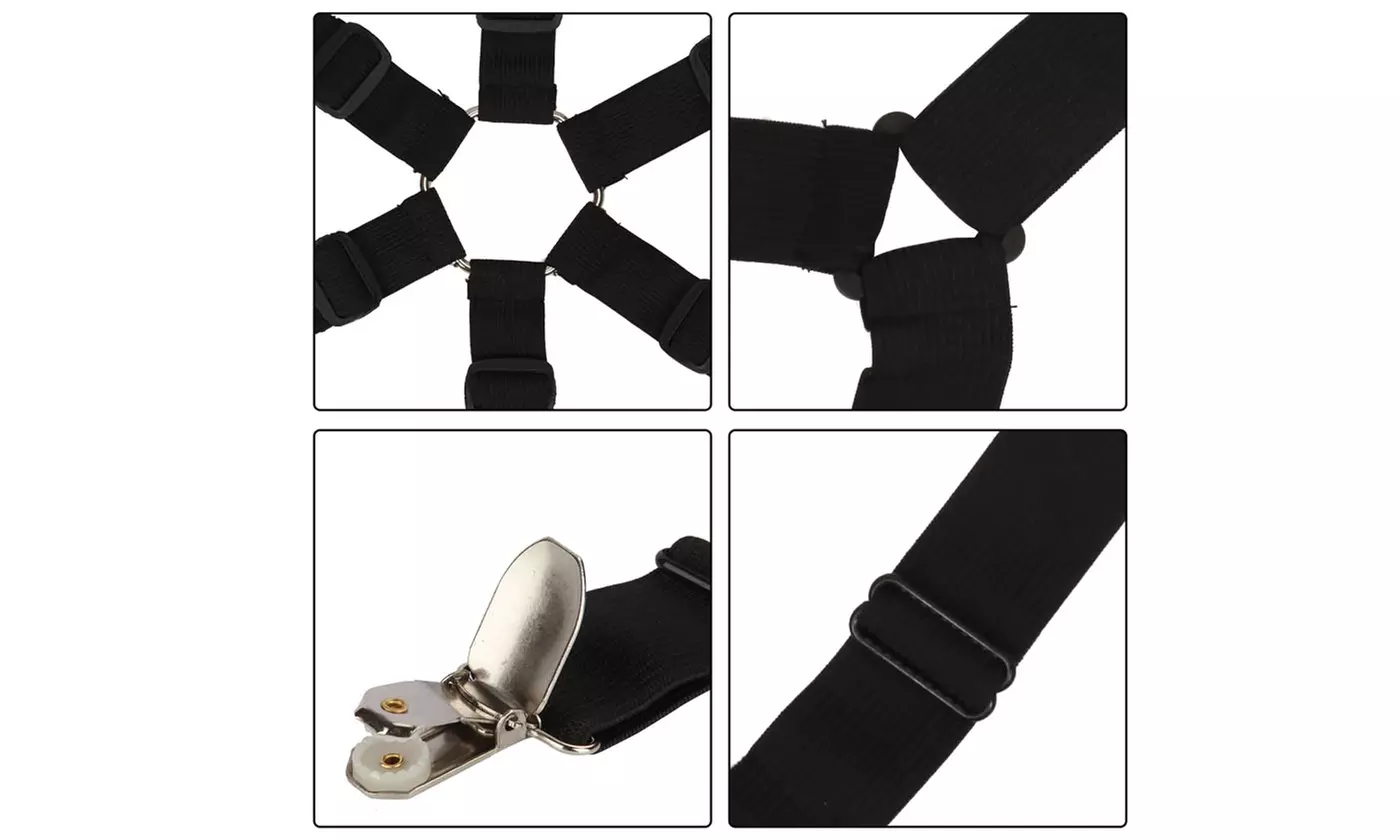 4 PCS Triangle Suspenders Gripper Holder Straps Clip for Bed Sheets Mattress