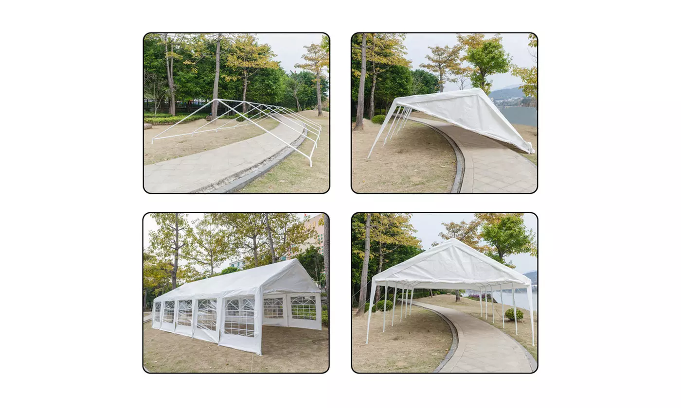32'x16' Outdoor Waterproof Sunshade Car Shelter Carport Canopy Tent  - Second Medium
