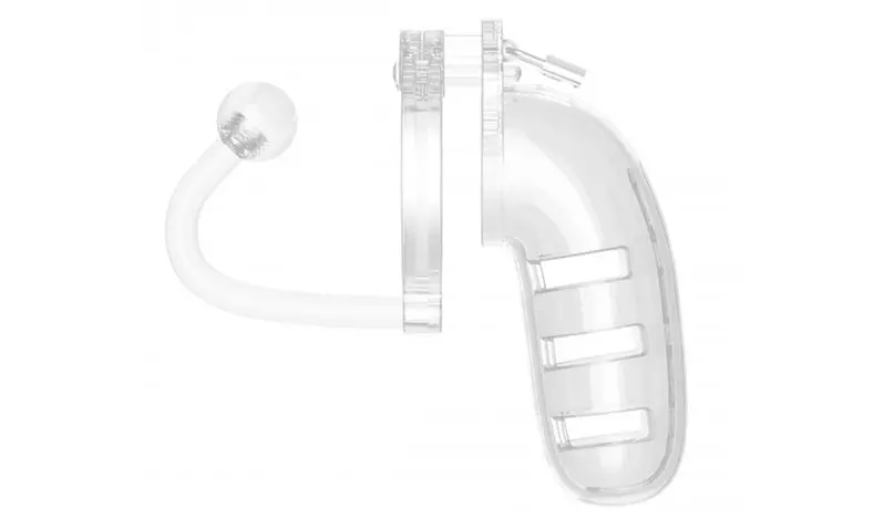 Clear Chastity Cock Cage With Plug - Large - Primary Image