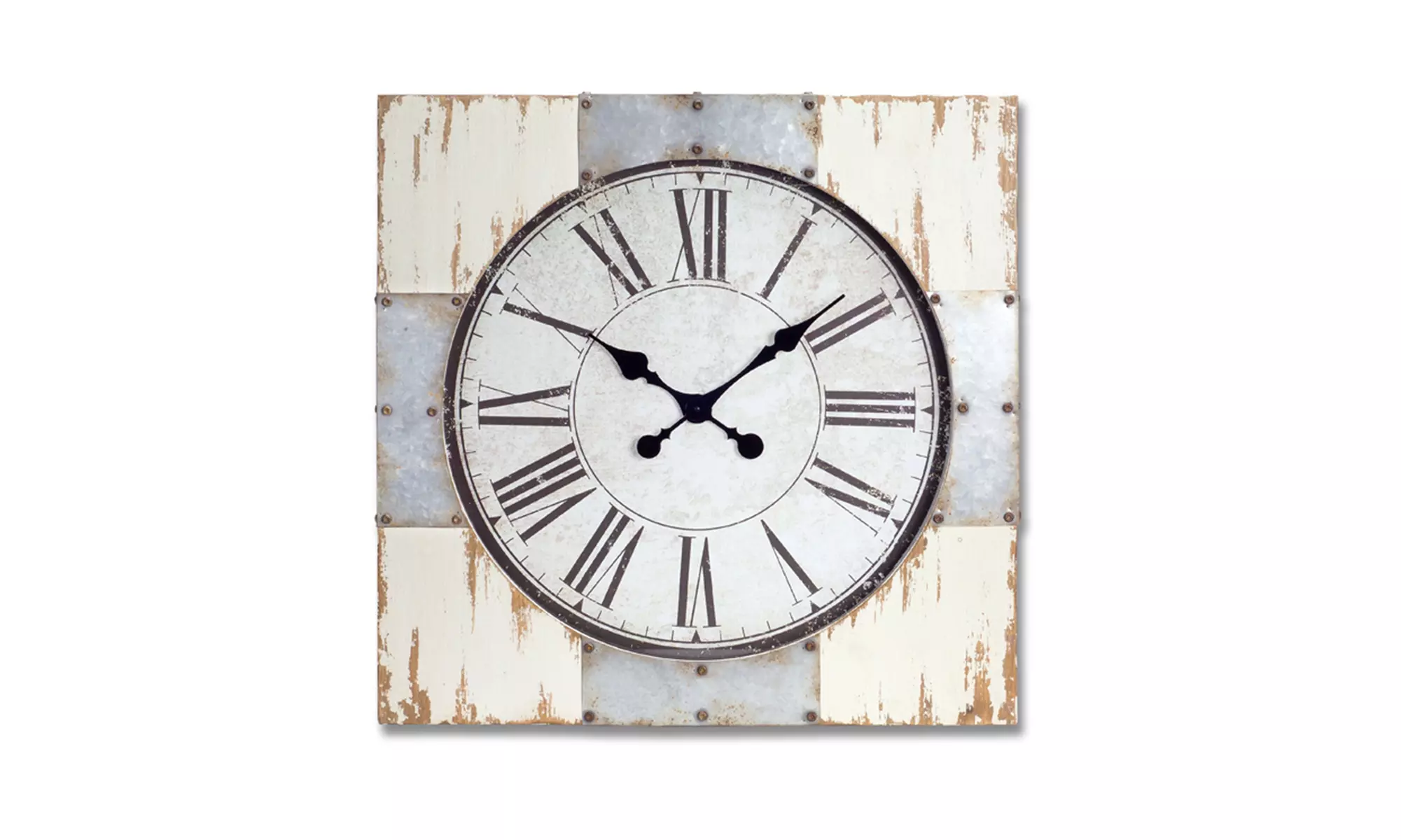 Wall Clock 27.5" Metal/Wood/Glass - Second Medium