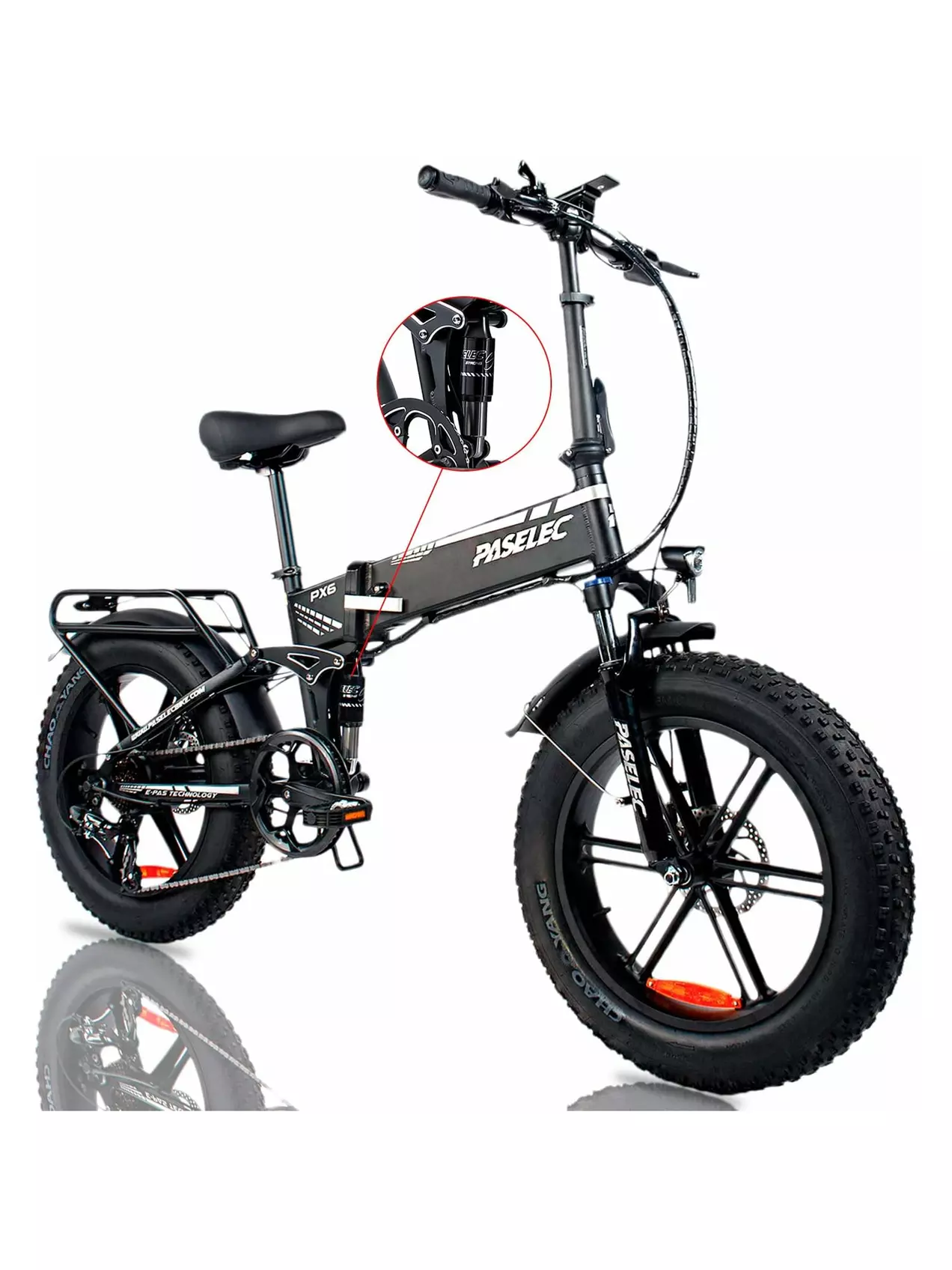 Paselec PX6 20 Inch x 4 Inch Fat Tire Folding Electric Mountain Bike For Adults - Second Medium