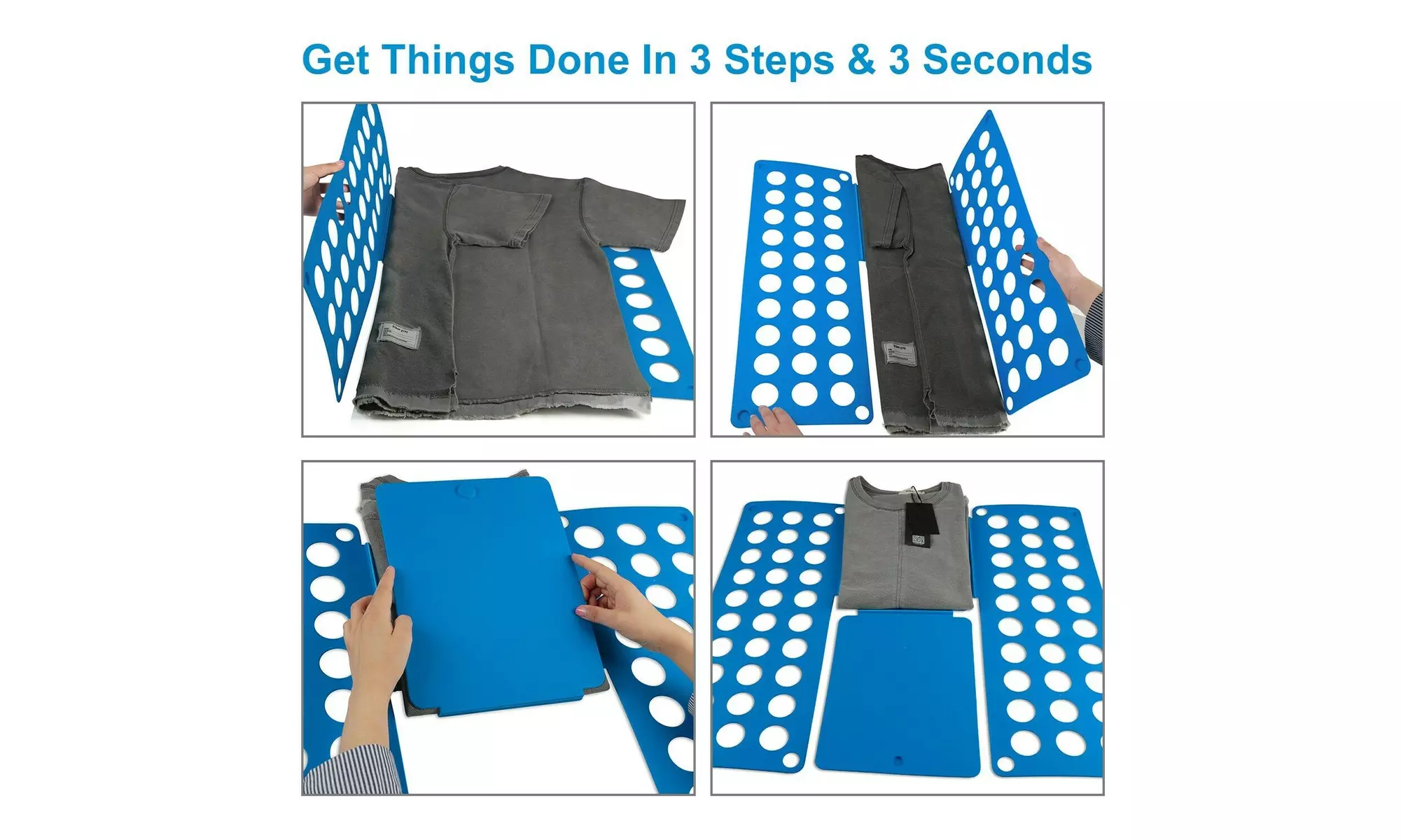 Adjustable T-Shirt Clothes Fast Folder Folding Board Laundry Organizer For Adult - Primary Image