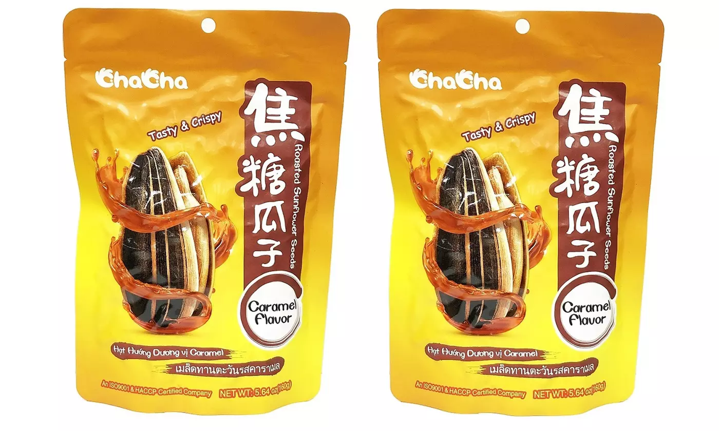 ChaCha Roasted Sunflower Seeds Caramel Flavor, 2 Bags, 5.64 oz (160g) - Second Medium