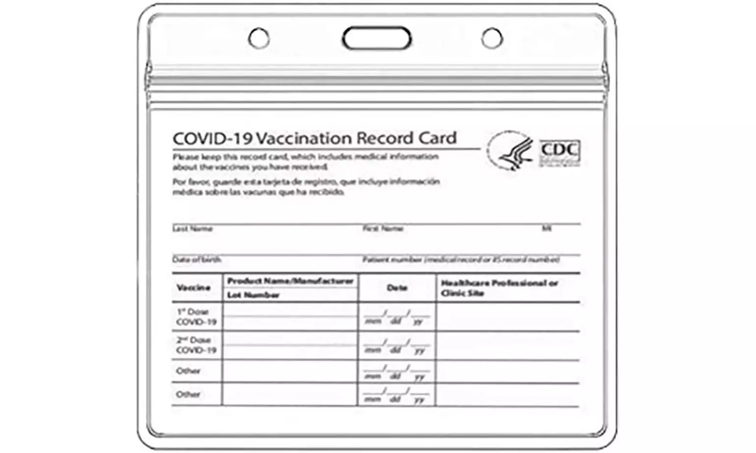 Vaccine Card Holder,CDC Vaccination Card Protector 4 X 3 Inches - Primary Image