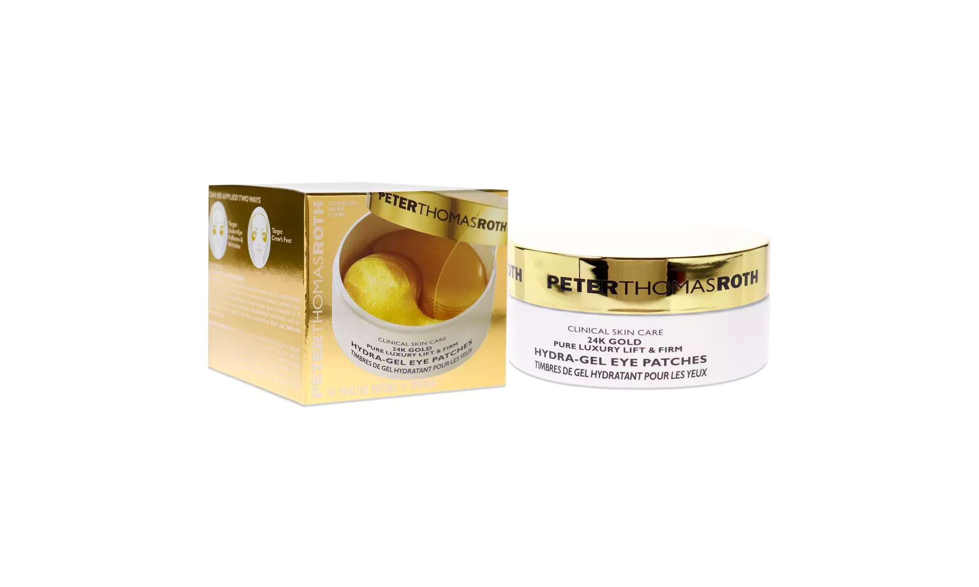 24K Gold Pure Luxury Lift and Firm Hydra-Gel Eye Patches Peter Thomas Roth 60 Pc
