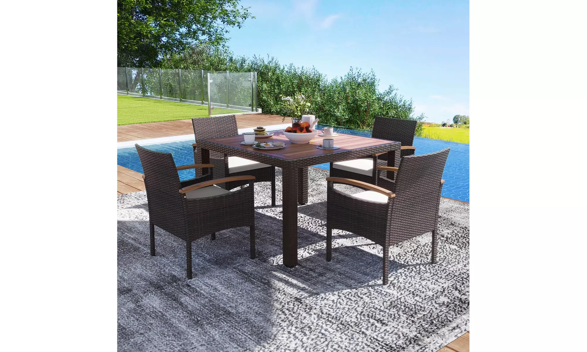 Costway Patio Dining Chairs with Heavy Duty Metal Frame