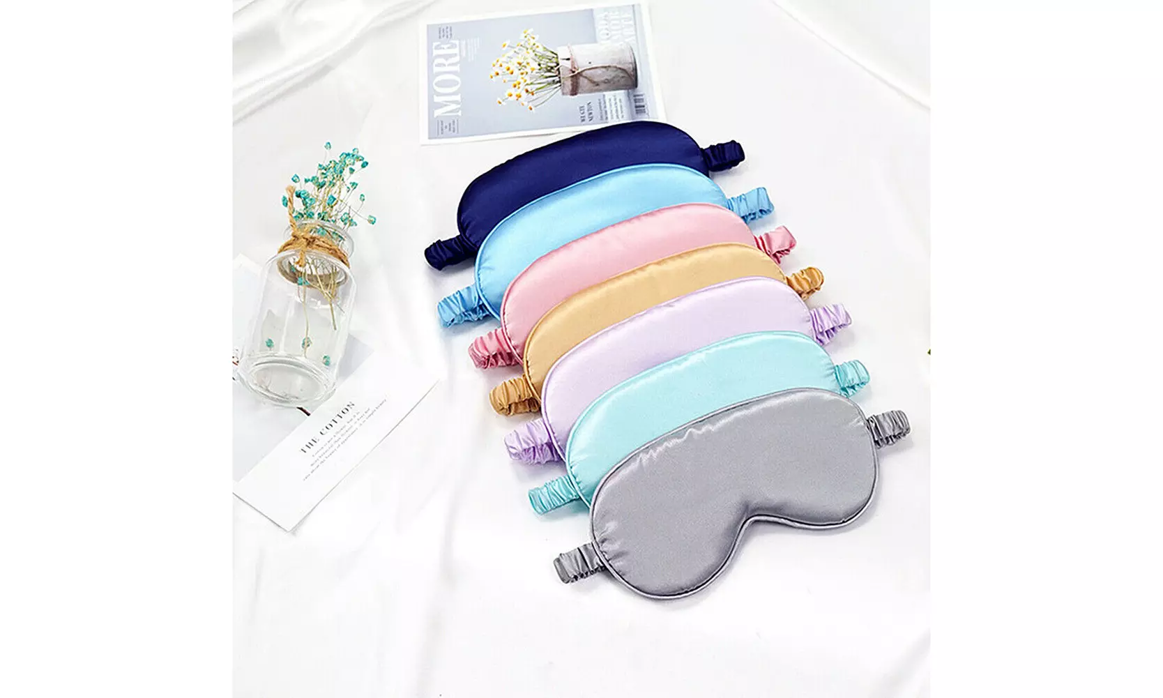 Double-sided Satin Silky travel Sleep Eye Mask Cover Padded Blindfold Smooth