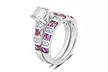 1 1/4 Cttw Diamond and Pink Sapphire Bridal Ring set in 14K  Gold by DiamondMuse - Second Medium