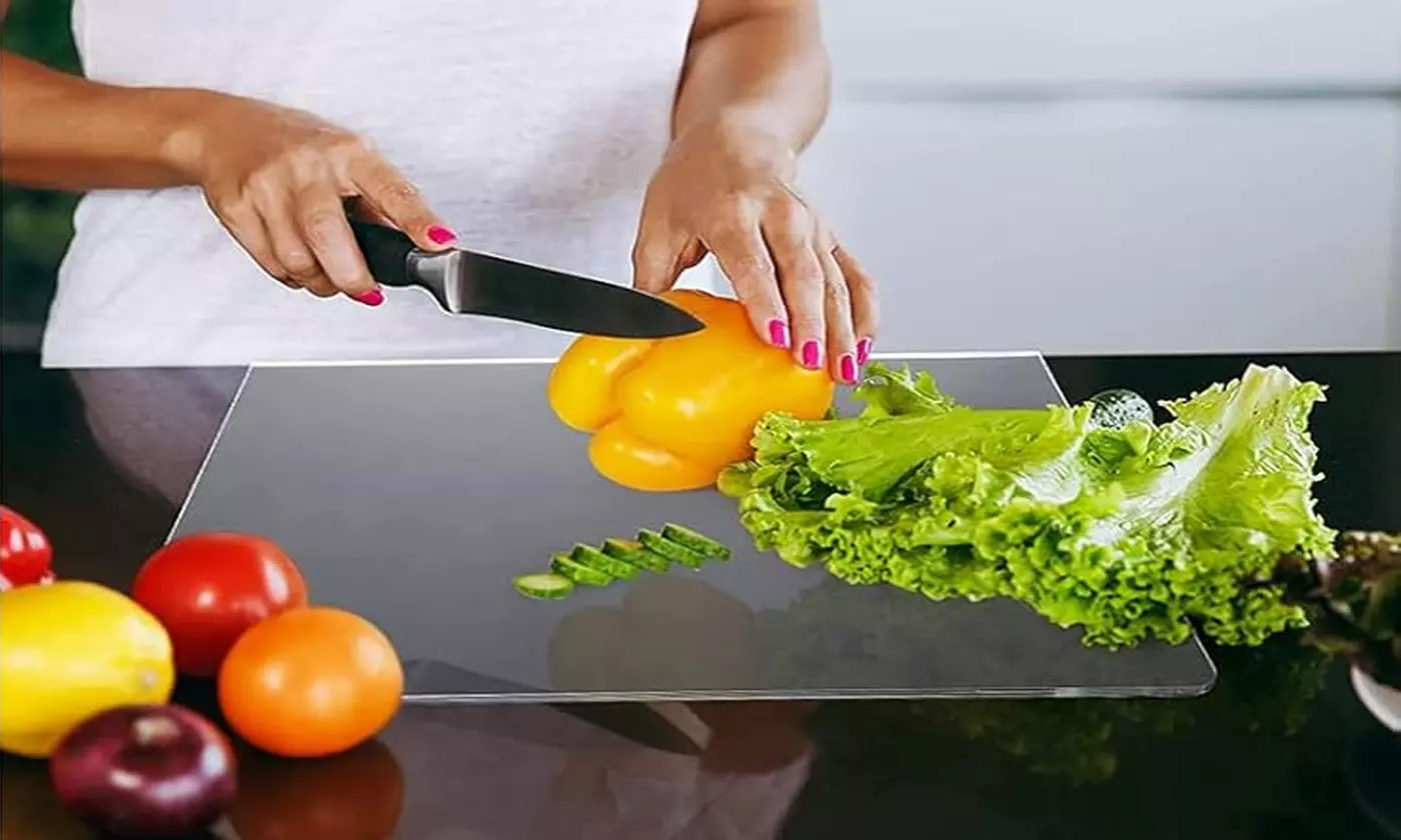 NewHome 18"x16" Clear Acrylic Cutting Board with Counter Lip (2-Pack)