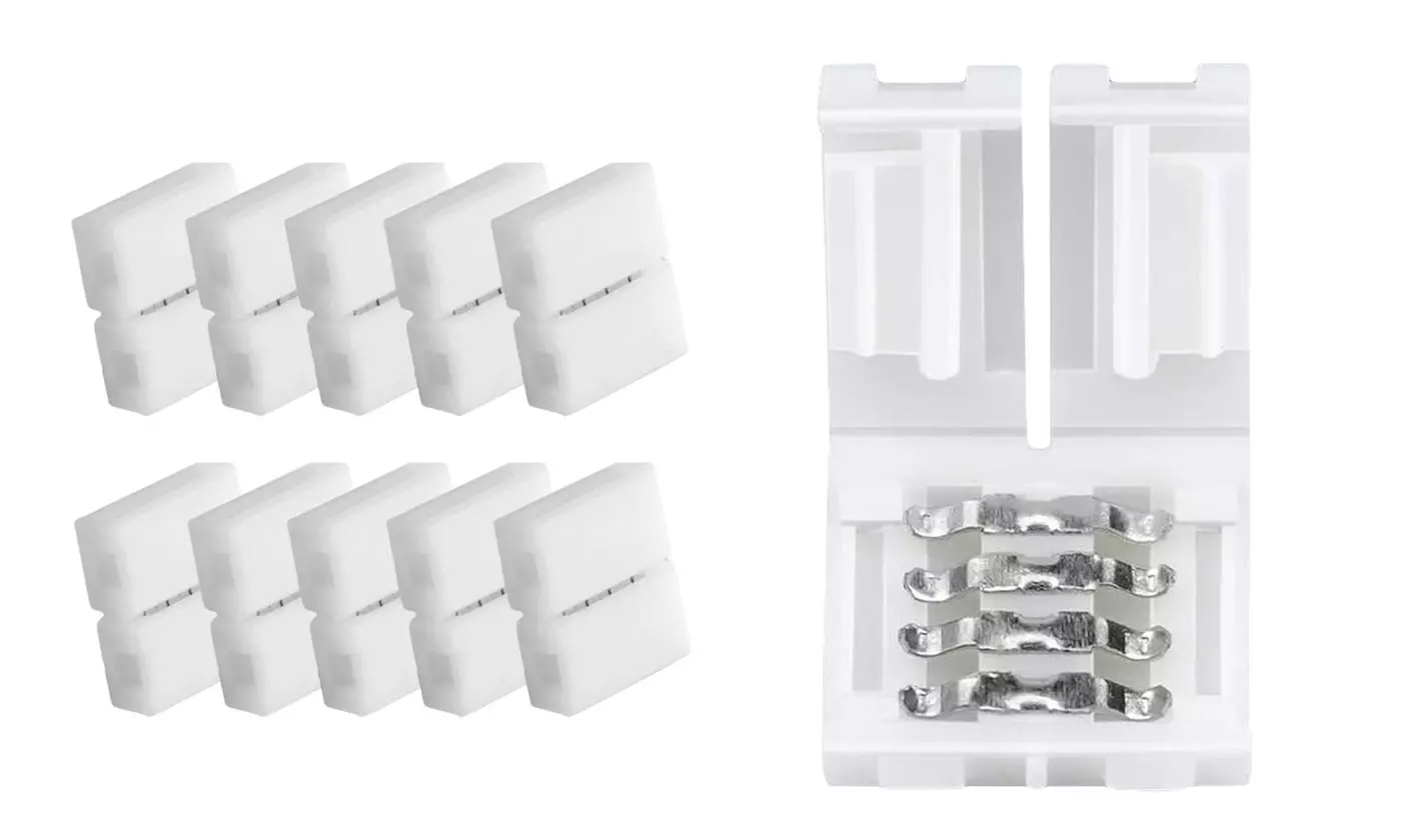 10Packs 4-Pin RGB LED Light Strip Connectors Terminal Extension - Primary Image