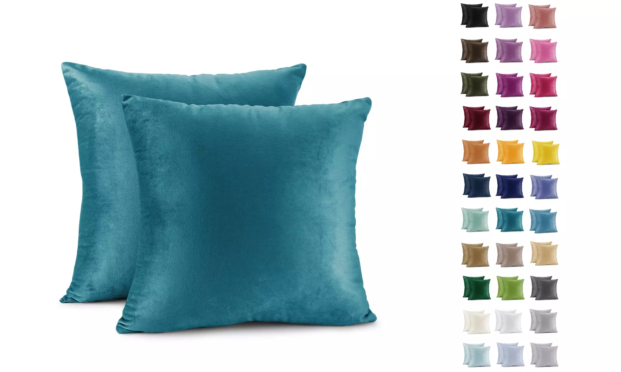 Nestl 2 Pack / 4 Pack Solid Microfiber Velvet Throw Pillow Covers 20" x 20"