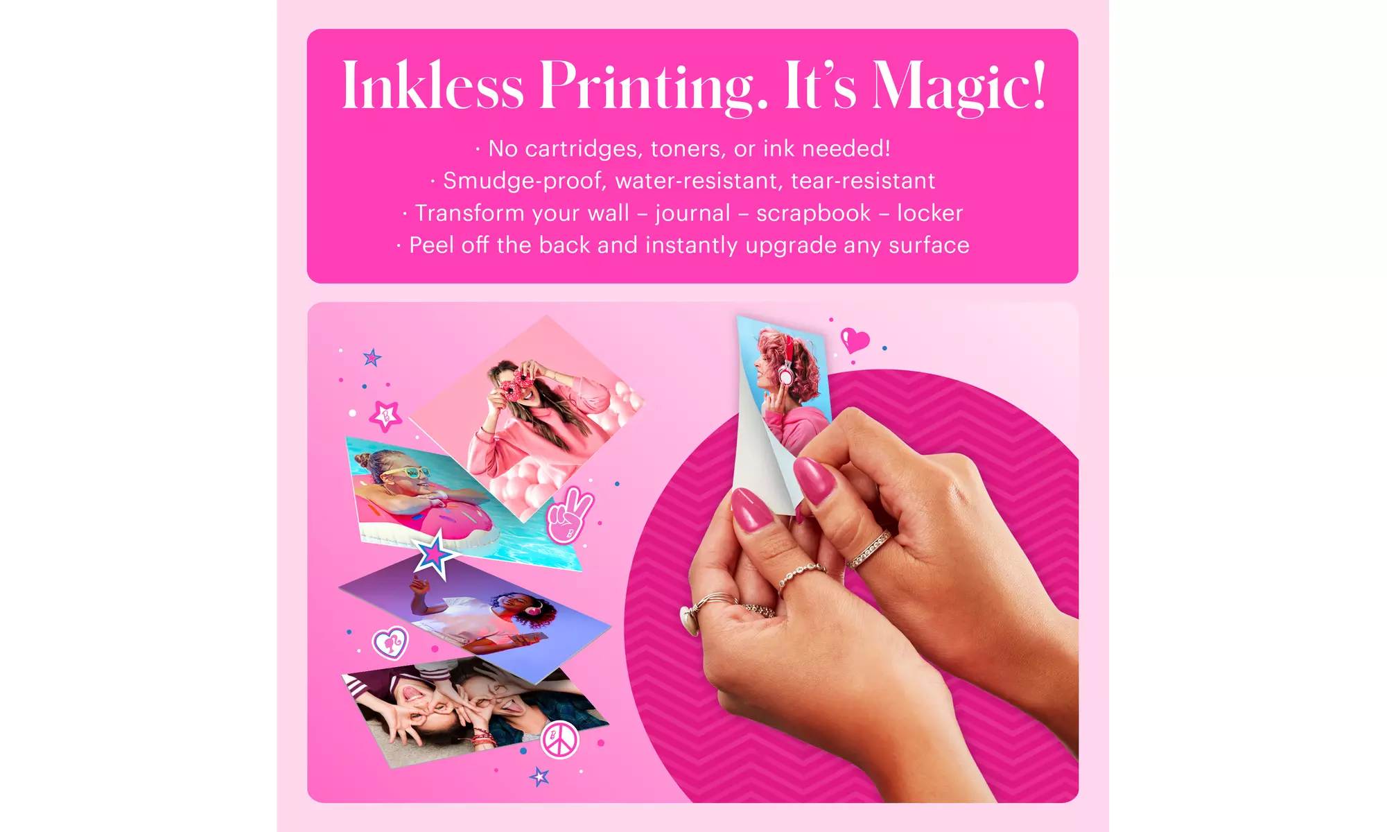 Barbie x Kodak Printomatic 2x3 Instant Print Camera, 5MP Portable Camera