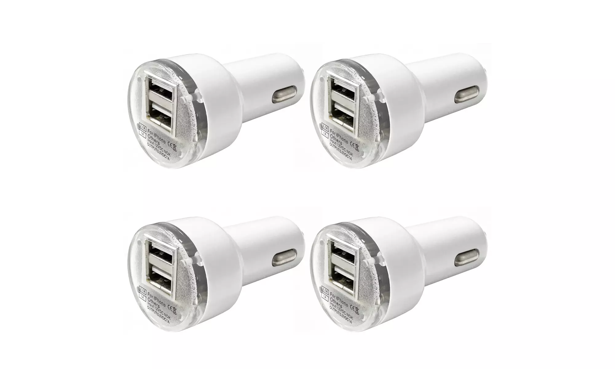 4x Dual USB 2.1A Car Charger Adapter For iPhone 6 Android Samsung Galaxy LG HTC - Primary Image