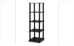 Furinno 99132EX/BK Turn-N-Tube 5-Tier Corner Square Rack 
