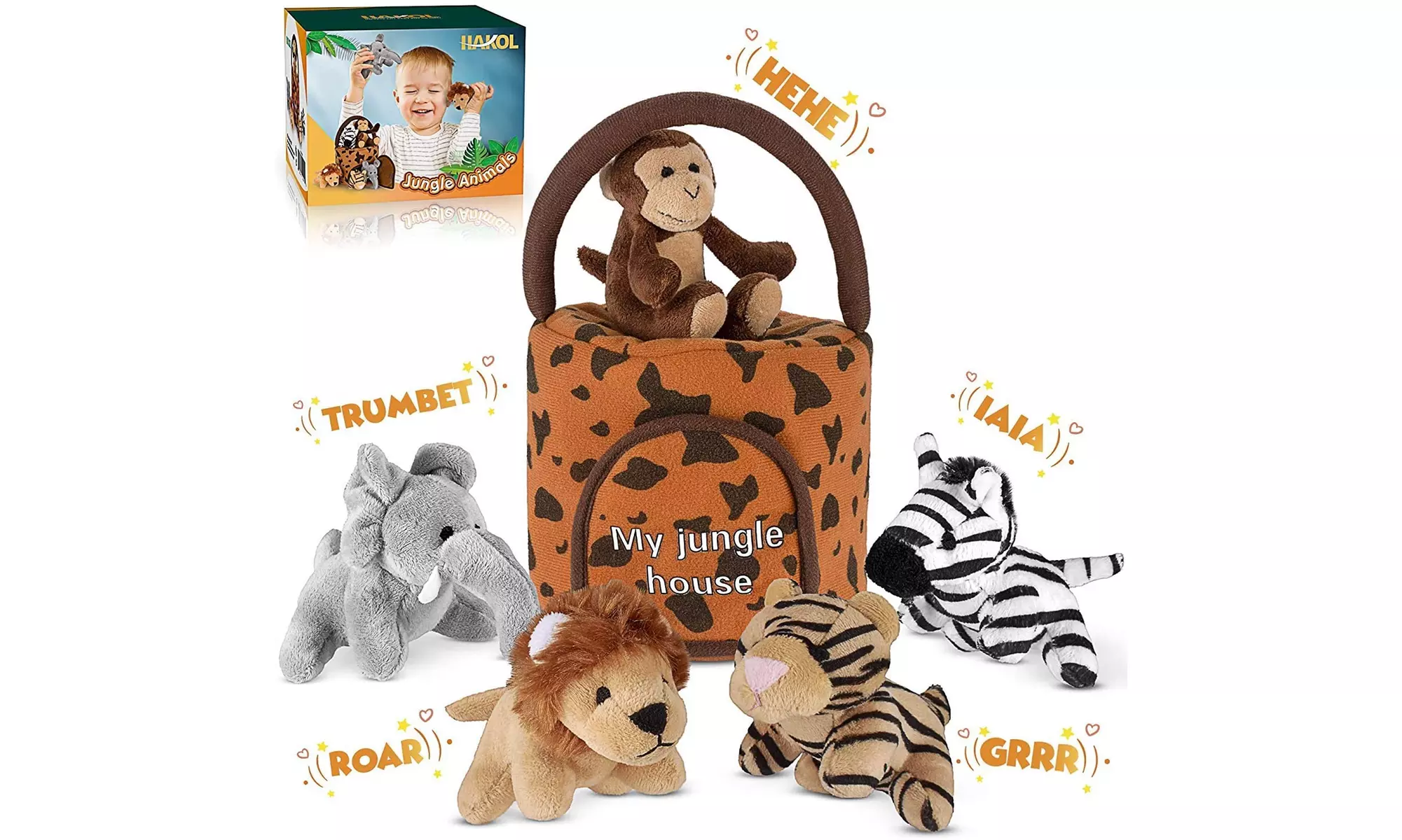 HAKOL Jungle Friends Talking Plushie Set - Second Medium