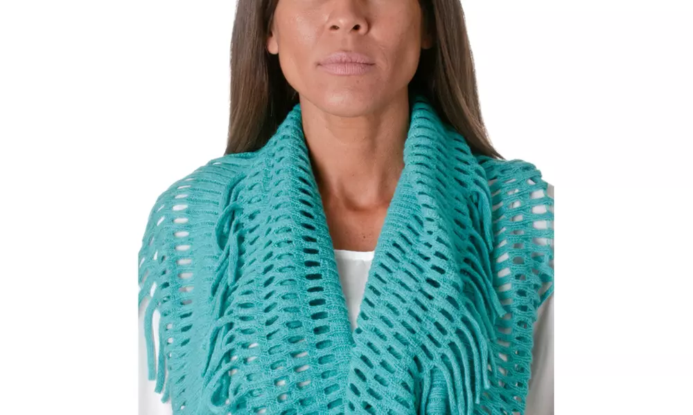 Riverberry Knit Infinity Scarf With Tassels KSF1415-2 - Second Medium