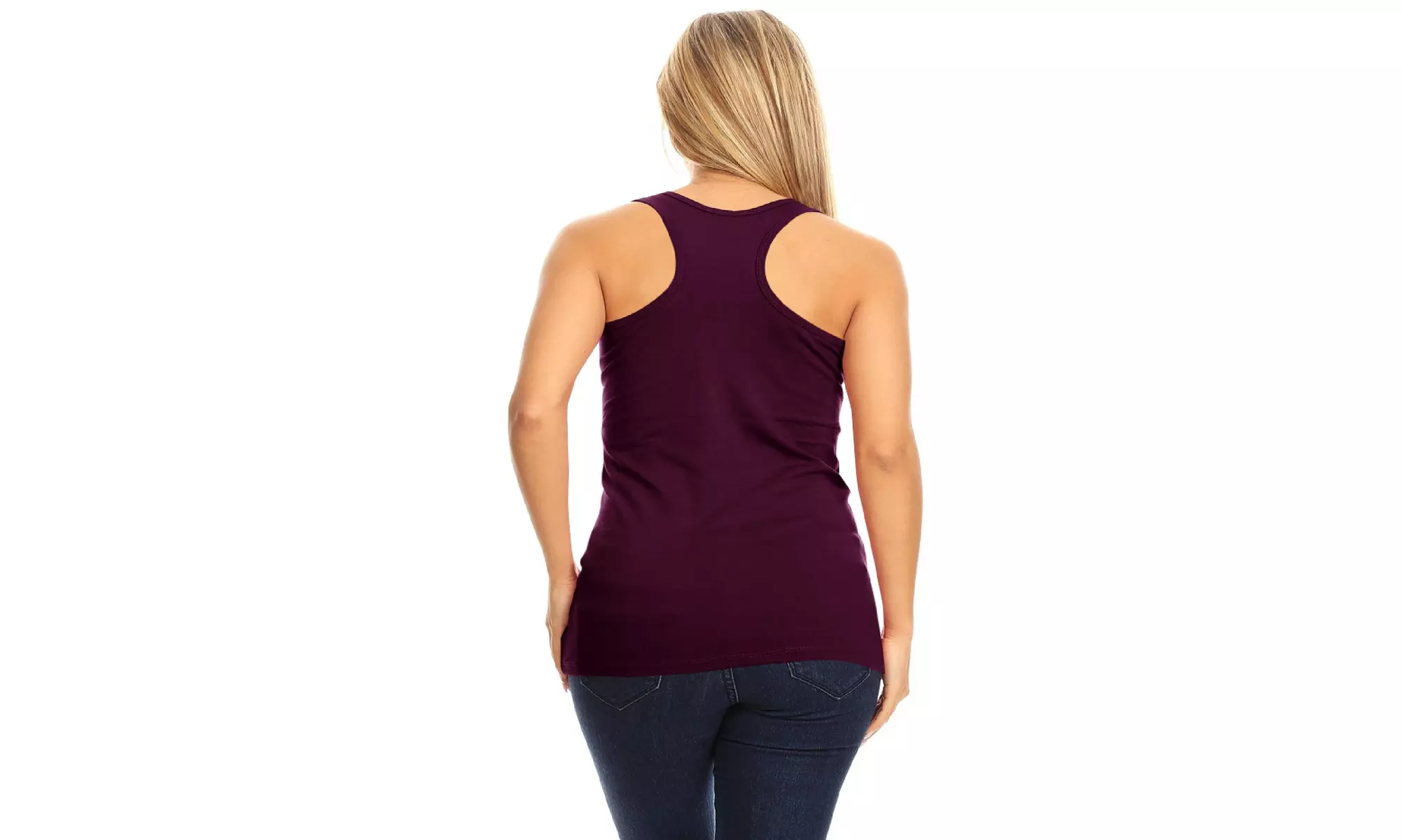Basic Solid racerback tank top with scoop neck
