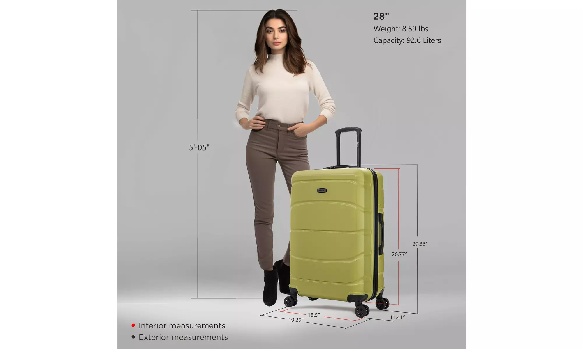 DUKAP Sense Lightweight Hardside Spinner Luggage 20"/24"/28"