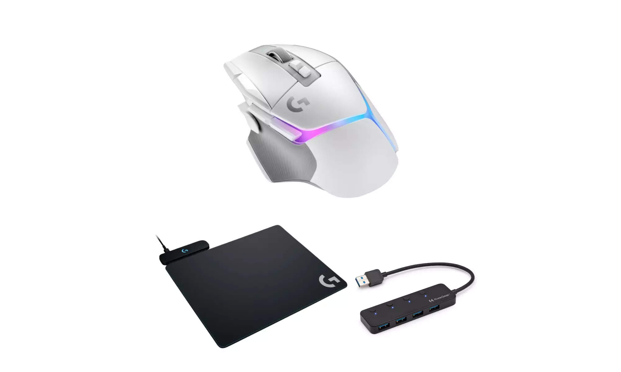 Logitech G502 X Plus Wireless Gaming Mouse (White) Bundle - Primary Image