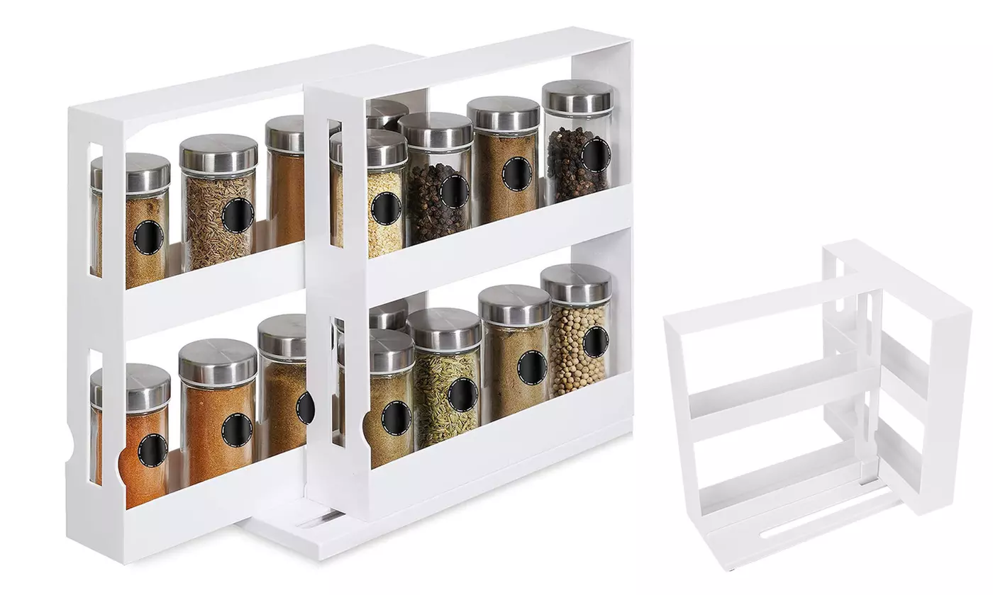 NewHome Swivel Cabinet Organizer Revolving Kitchen Rack Spice Organizer