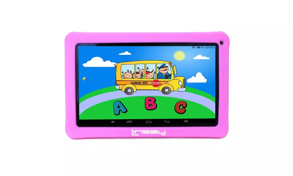LINSAY 10.1" Quad-Core 2GB RAM 64GB Android 13 Tablet with Kids Defender Case - Primary Image