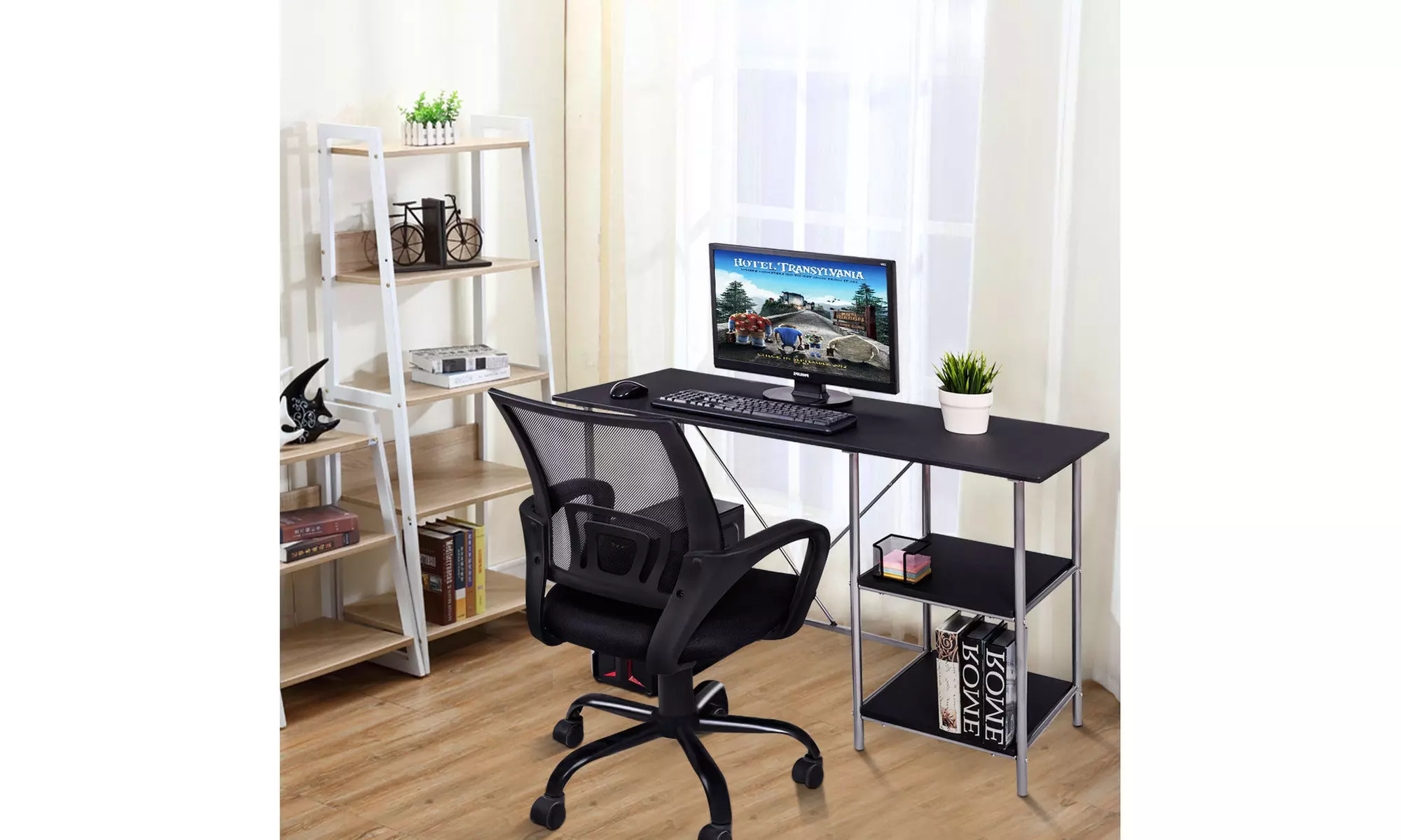  Computer Desk PC Laptop Table Workstation with Shelves  - Primary Image