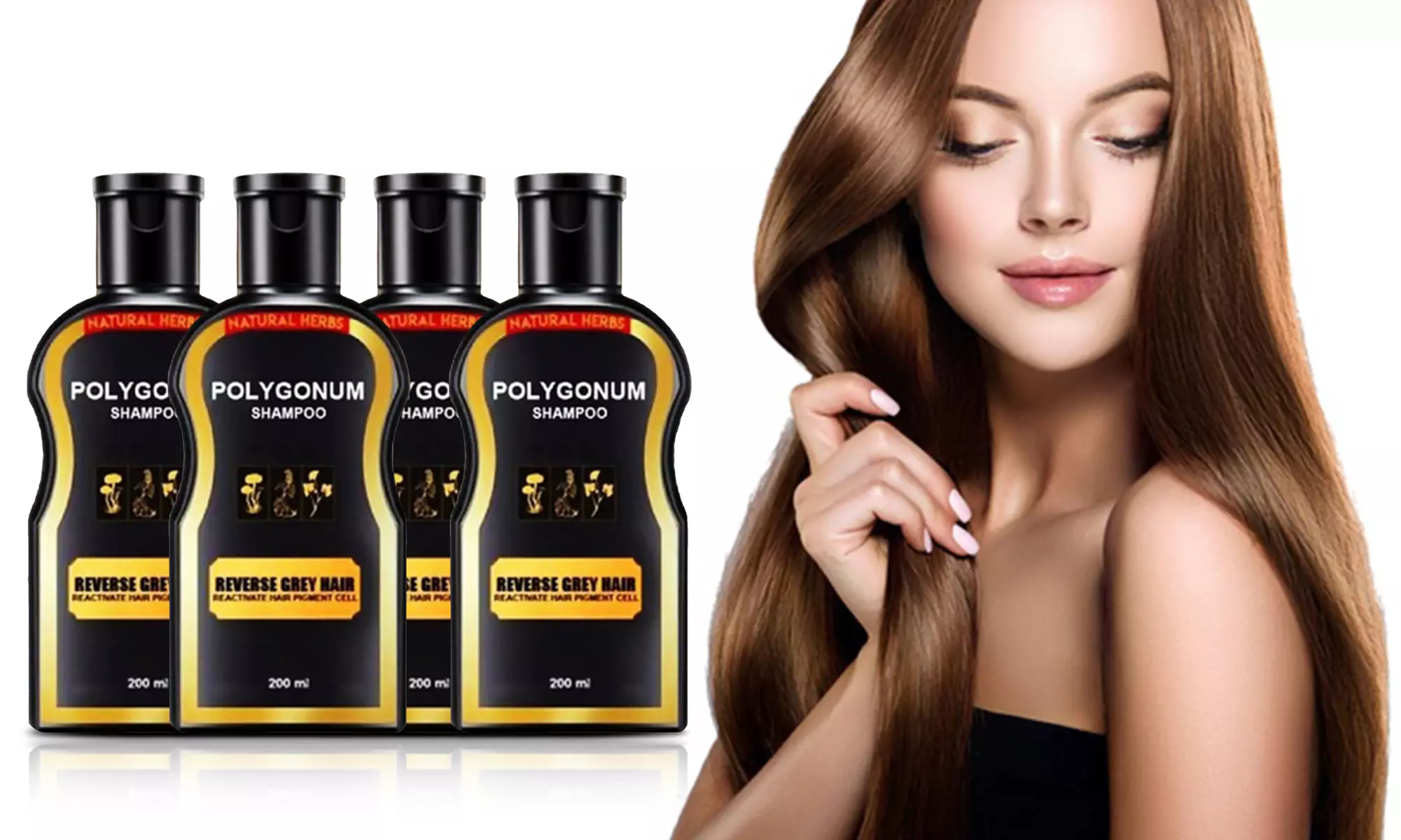 4PCS Hair Darkening Shampoo Reverse Gray Hair Colour Shampoo Boost Hair Growth - Primary Image