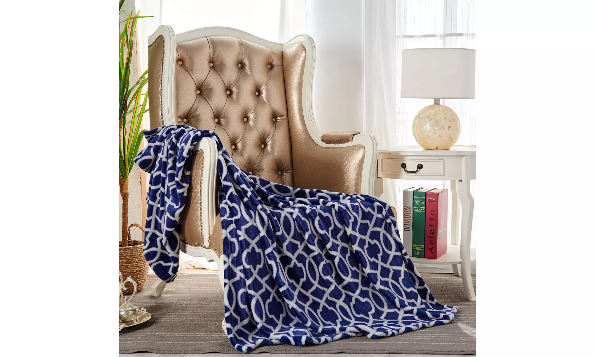 Cozy Plush Flannel Fleece Throw Blanket for Bed Sofa,Lightweight Throw/Twin Size - Primary Image