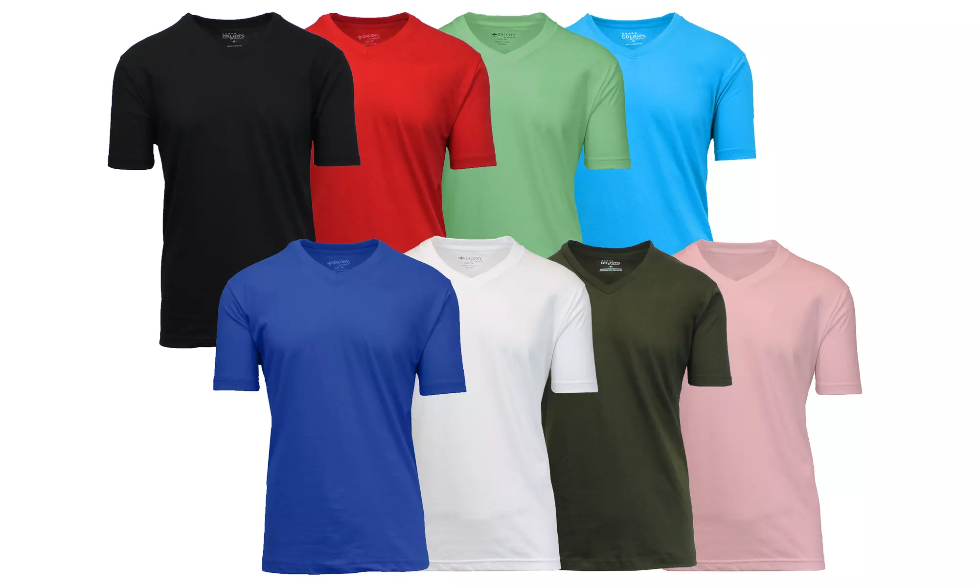Men's Short Sleeve Crew Neck or V-Neck Classic Fitted Tees (Sizes, S-5XL)