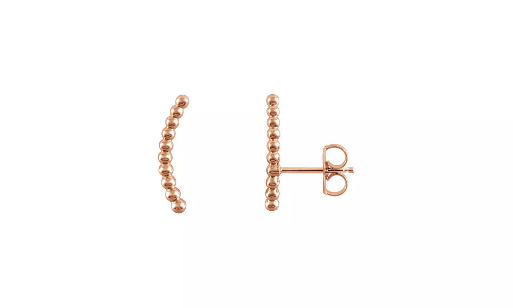 14K Rose Beaded Ear Climbers - Primary Image