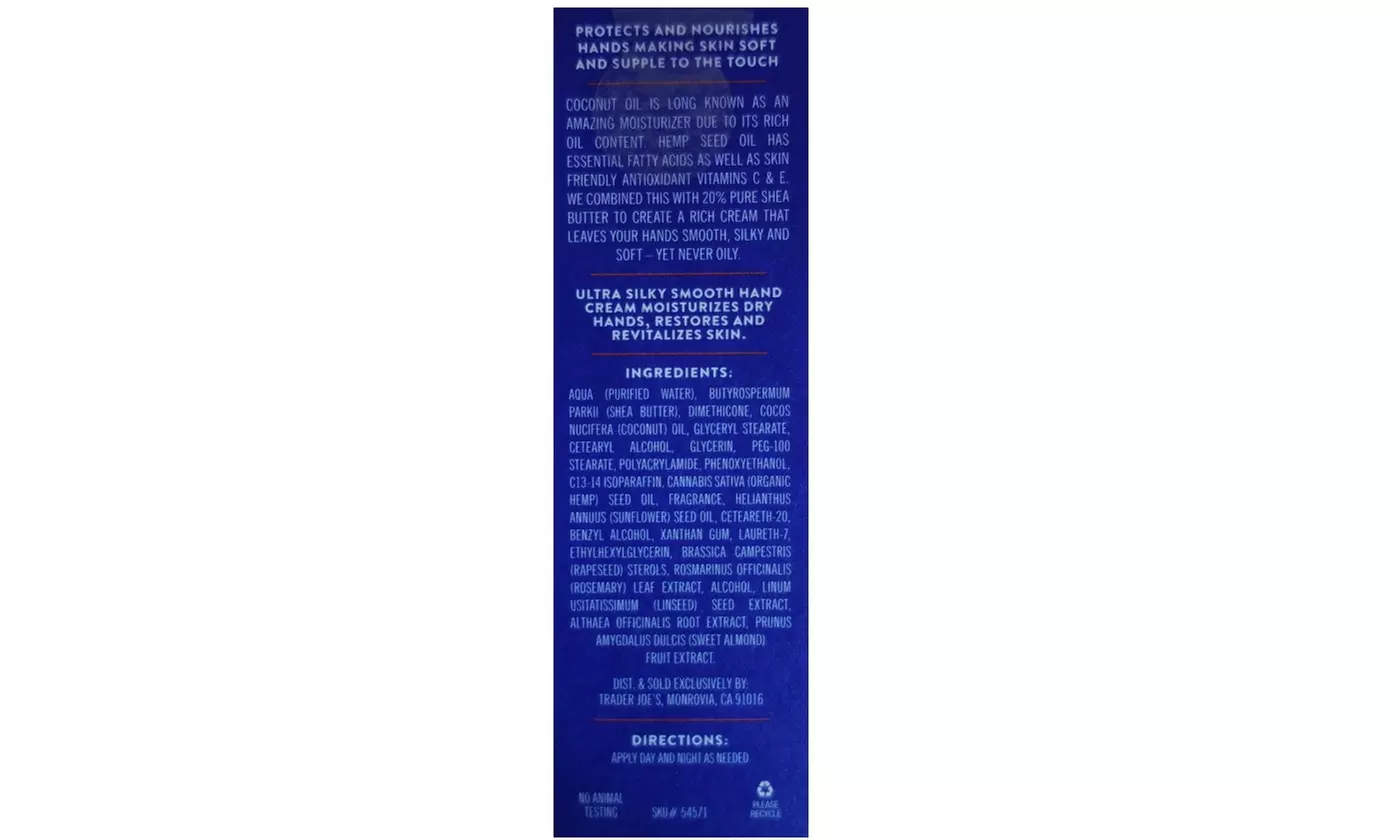 Trader Joe's Ultra Moisturizing Hand Cream, 3 Oz (85g), 1 Tube - Second Medium