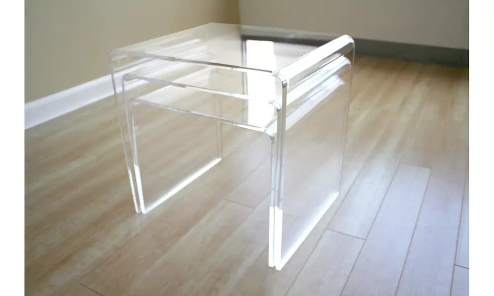 Acrylic Nesting Table 3-Pc Table Set Display Stands - Second Medium