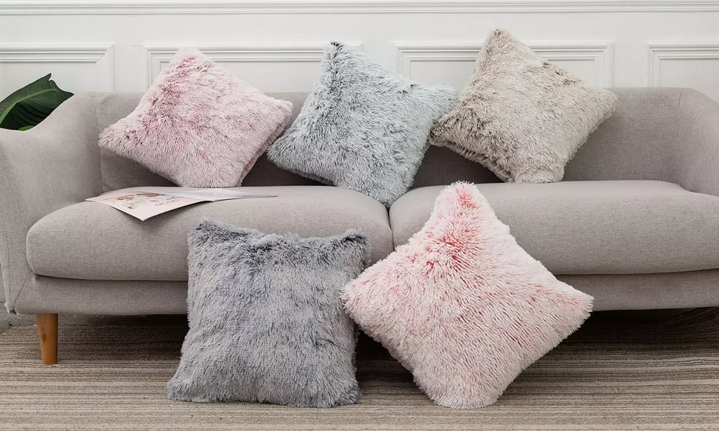 Luxury Faux Fur Throw Pillow Covers Decorative Plush Cushion Cover - Primary Image