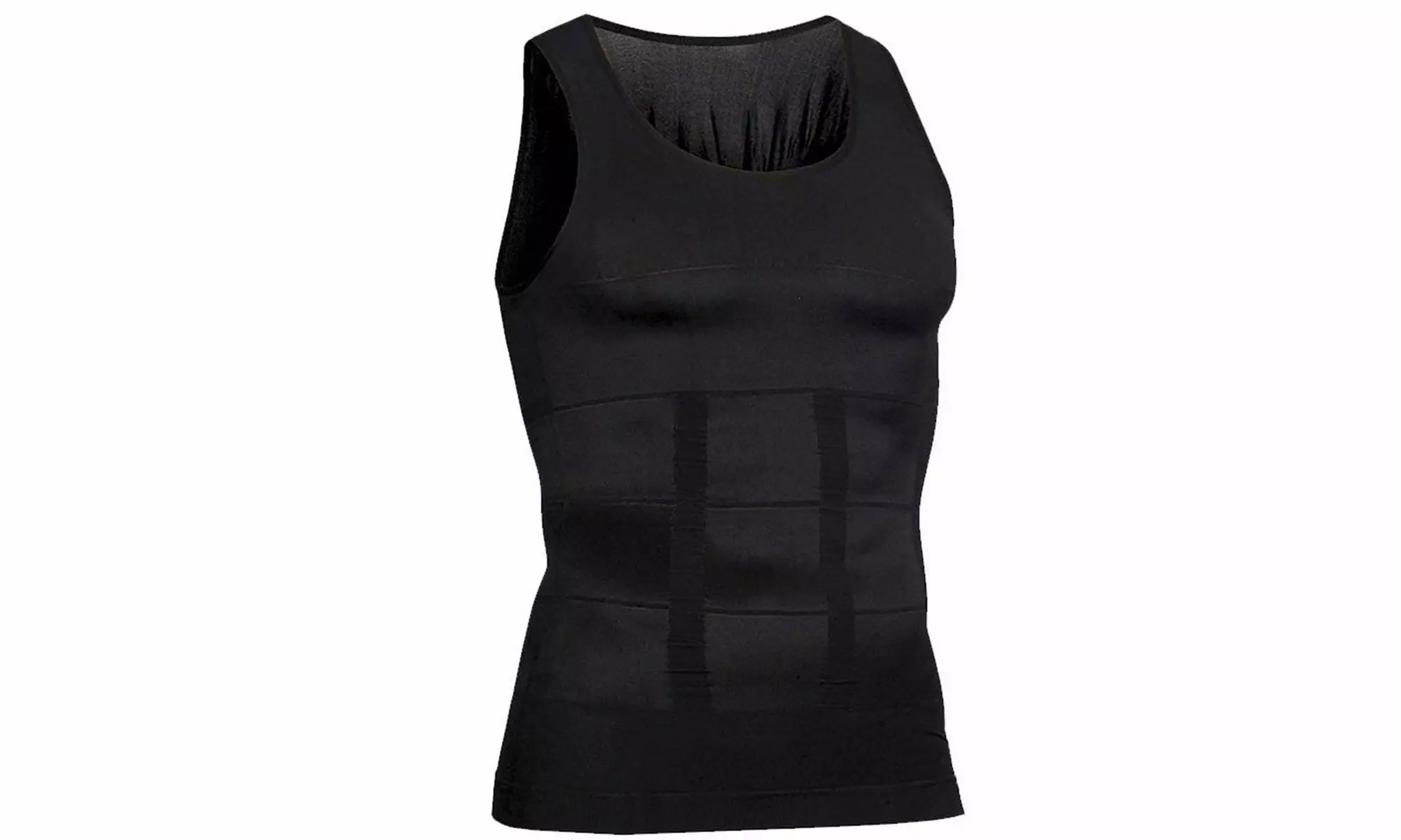 Mens Body Shaper Black Slimming Shirt Tummy Waist Vest Slim Compression Tank